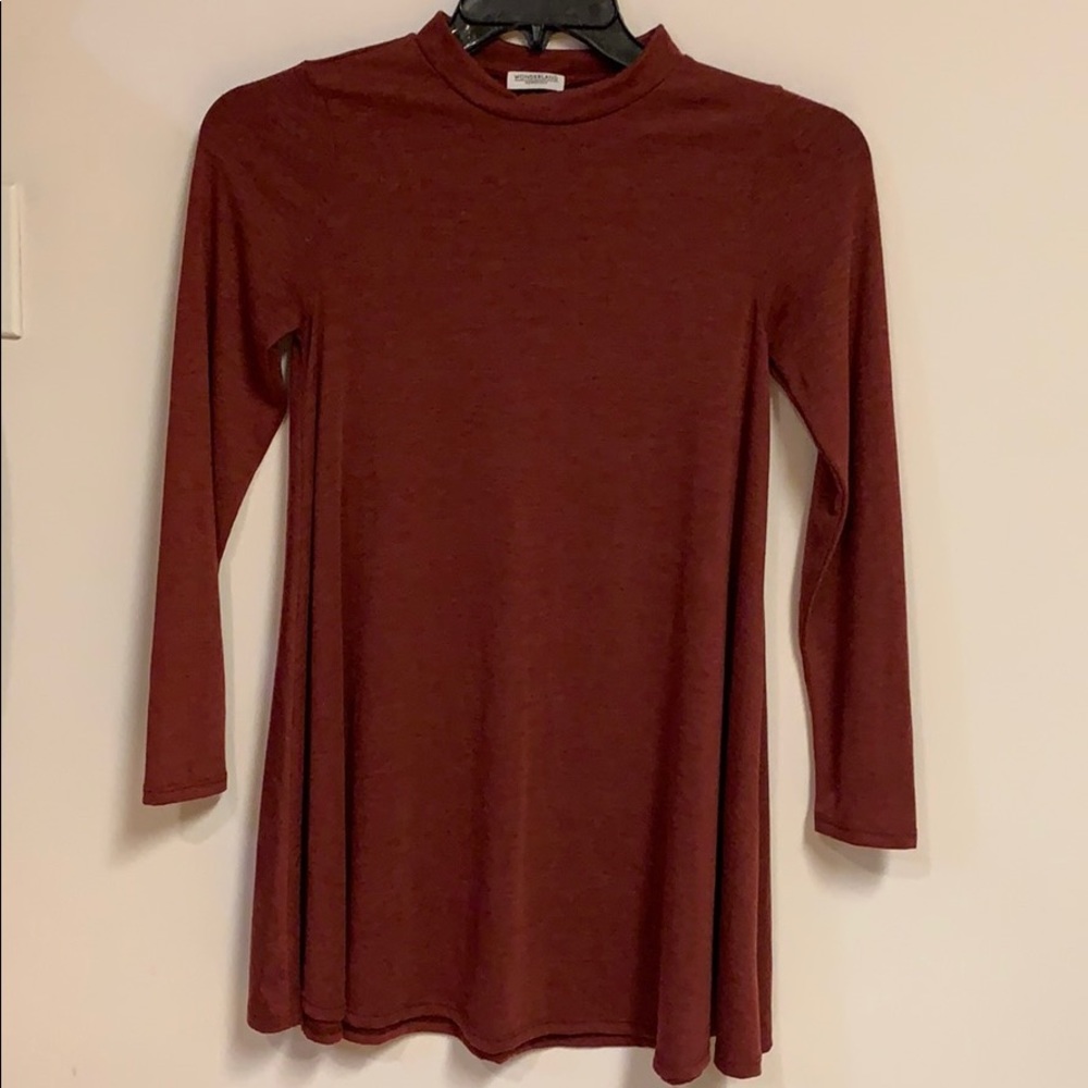 Mock neck shift dress
